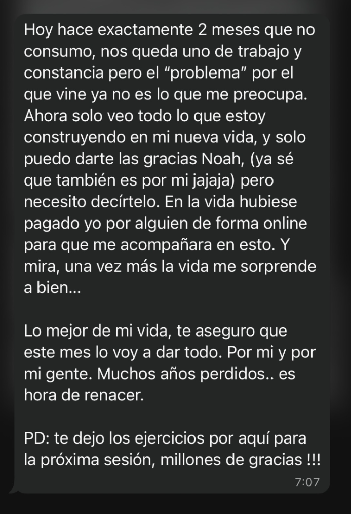 Testimonio real por WhatsApp